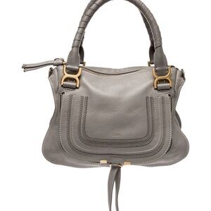 Chloe Gray Leather Marcie Bag - size medium